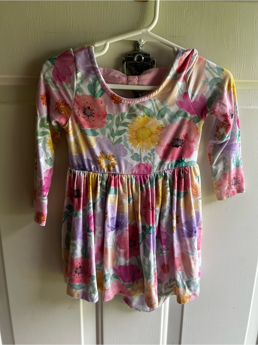 Little Sleepies Girls' Floral Long Sleeve Dress - Pink Multi